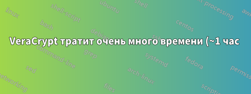 VeraCrypt тратит очень много времени (~1 час) на создание тома?