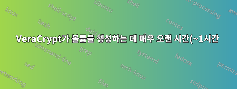 VeraCrypt가 볼륨을 생성하는 데 매우 오랜 시간(~1시간)이 걸리나요?