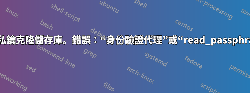 Dockerfile：使用無密碼私鑰克隆儲存庫。錯誤：“身份驗證代理”或“read_passphrase：無法開啟/dev/tty”