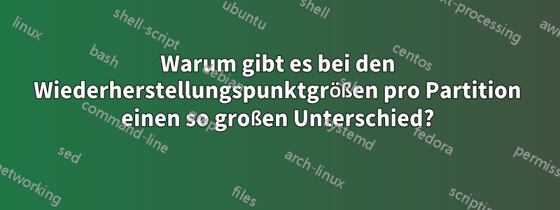 Warum gibt es bei den Wiederherstellungspunktgrößen pro Partition einen so großen Unterschied?