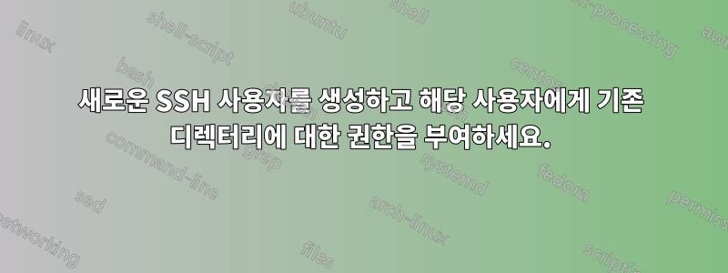 새로운 SSH 사용자를 생성하고 해당 사용자에게 기존 디렉터리에 대한 권한을 부여하세요.