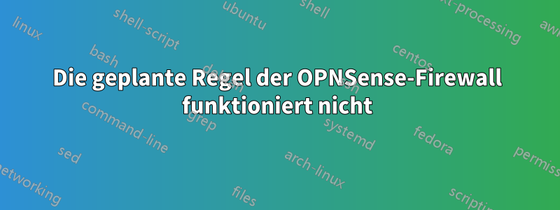 Die geplante Regel der OPNSense-Firewall funktioniert nicht