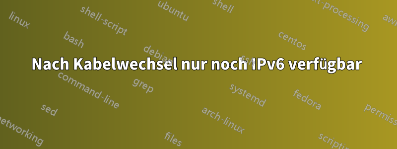 Nach Kabelwechsel nur noch IPv6 verfügbar