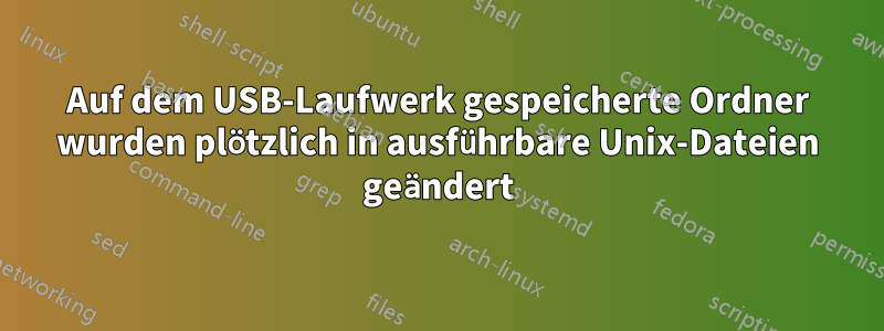 Auf dem USB-Laufwerk gespeicherte Ordner wurden plötzlich in ausführbare Unix-Dateien geändert