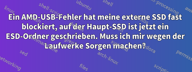 Ein AMD-USB-Fehler hat meine externe SSD fast blockiert, auf der Haupt-SSD ist jetzt ein ESD-Ordner geschrieben. Muss ich mir wegen der Laufwerke Sorgen machen?