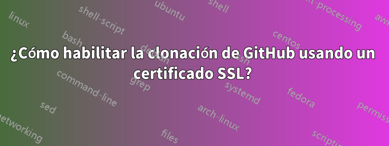 ¿Cómo habilitar la clonación de GitHub usando un certificado SSL?