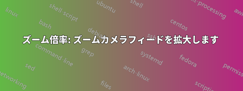 ズーム倍率: ズームカメラフィードを拡大します