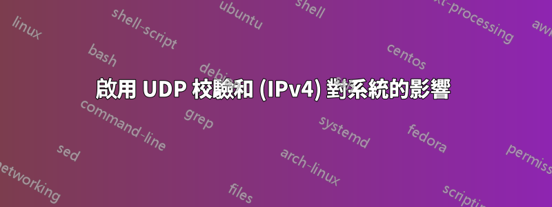 啟用 UDP 校驗和 (IPv4) 對系統的影響