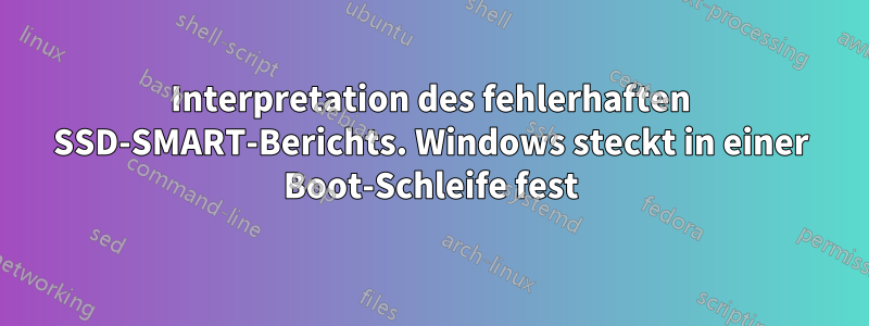 Interpretation des fehlerhaften SSD-SMART-Berichts. Windows steckt in einer Boot-Schleife fest