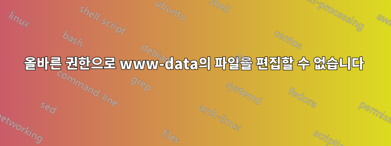 올바른 권한으로 www-data의 파일을 편집할 수 없습니다