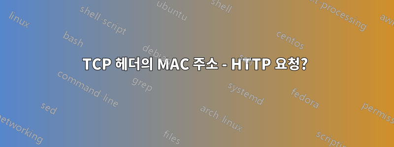 TCP 헤더의 MAC 주소 - HTTP 요청?