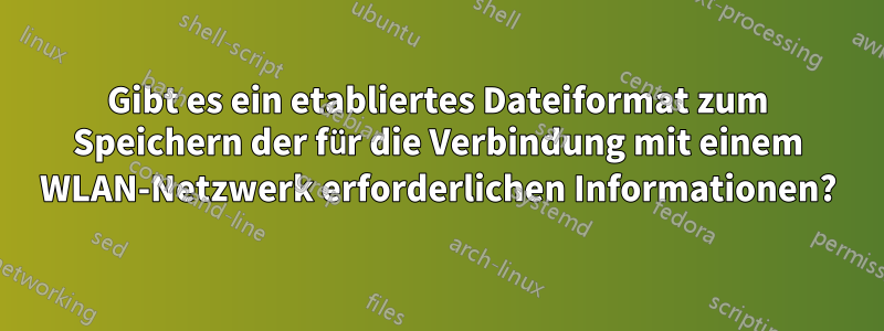 Gibt es ein etabliertes Dateiformat zum Speichern der für die Verbindung mit einem WLAN-Netzwerk erforderlichen Informationen?