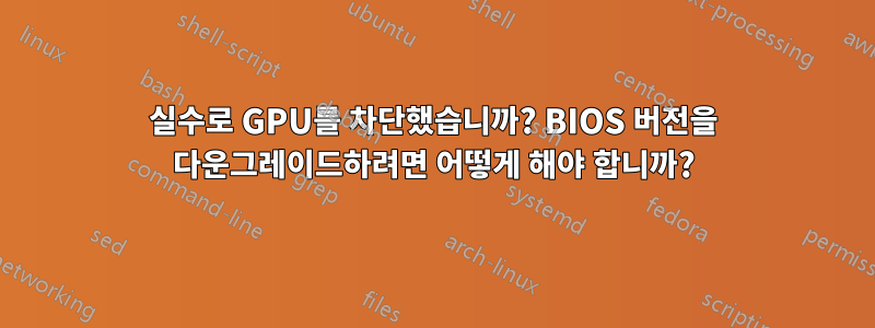 실수로 GPU를 차단했습니까? BIOS 버전을 다운그레이드하려면 어떻게 해야 합니까?