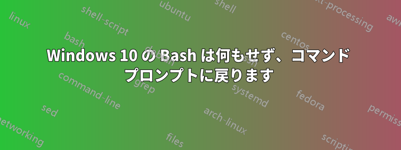 Windows 10 の Bash は何もせず、コマンド プロンプトに戻ります