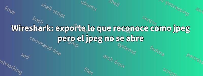 Wireshark: exporta lo que reconoce como jpeg pero el jpeg no se abre