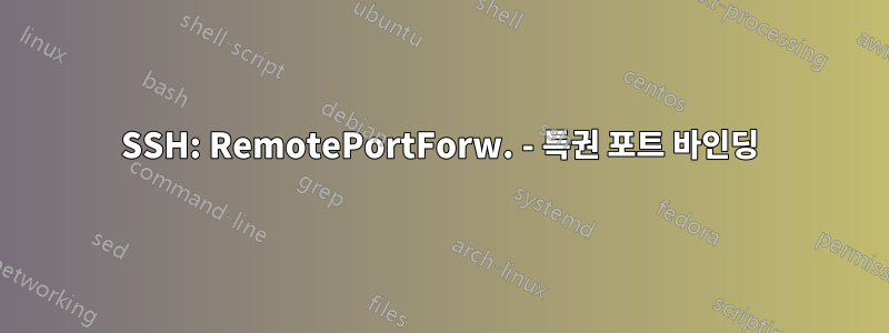 SSH: RemotePortForw. - 특권 포트 바인딩