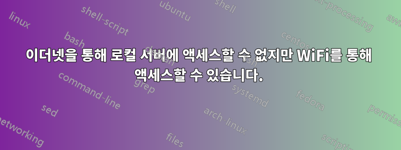 이더넷을 통해 로컬 서버에 액세스할 수 없지만 WiFi를 통해 액세스할 수 있습니다.