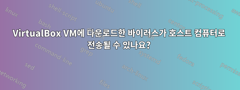 VirtualBox VM에 다운로드한 바이러스가 호스트 컴퓨터로 전송될 수 있나요?