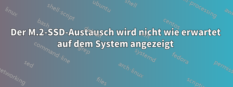 Der M.2-SSD-Austausch wird nicht wie erwartet auf dem System angezeigt