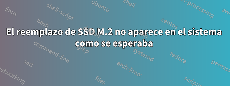 El reemplazo de SSD M.2 no aparece en el sistema como se esperaba