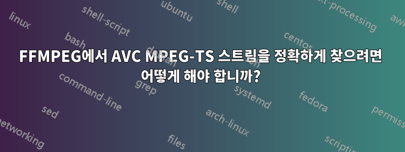 FFMPEG에서 AVC MPEG-TS 스트림을 정확하게 찾으려면 어떻게 해야 합니까?