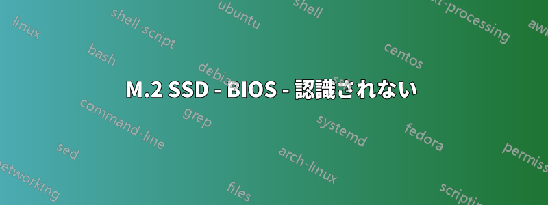 M.2 SSD - BIOS - 認識されない