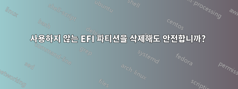 사용하지 않는 EFI 파티션을 삭제해도 안전합니까?