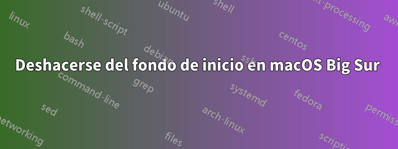 Deshacerse del fondo de inicio en macOS Big Sur