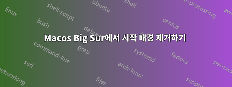 Macos Big Sur에서 시작 배경 제거하기