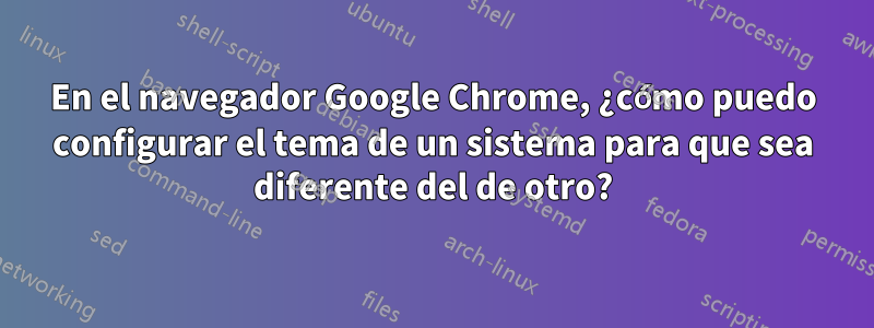 En el navegador Google Chrome, ¿cómo puedo configurar el tema de un sistema para que sea diferente del de otro?