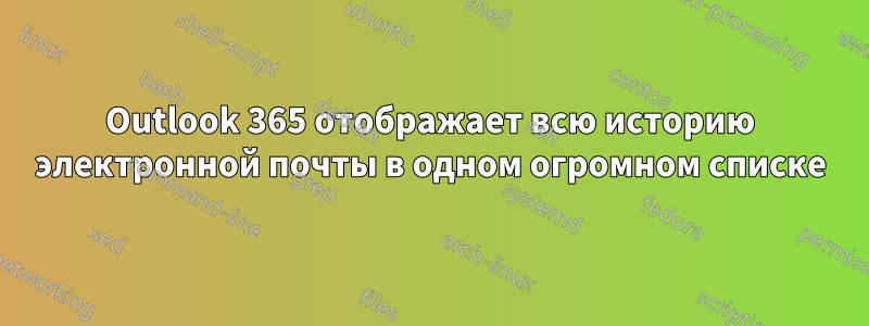 Outlook 365 отображает всю историю электронной почты в одном огромном списке