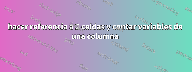 hacer referencia a 2 celdas y contar variables de una columna