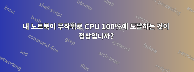 내 노트북이 무작위로 CPU 100%에 도달하는 것이 정상입니까?