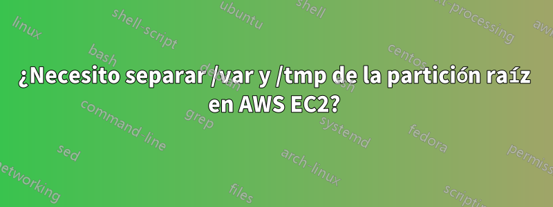 ¿Necesito separar /var y /tmp de la partición raíz en AWS EC2?