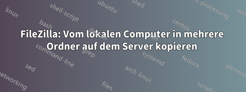 FileZilla: Vom lokalen Computer in mehrere Ordner auf dem Server kopieren