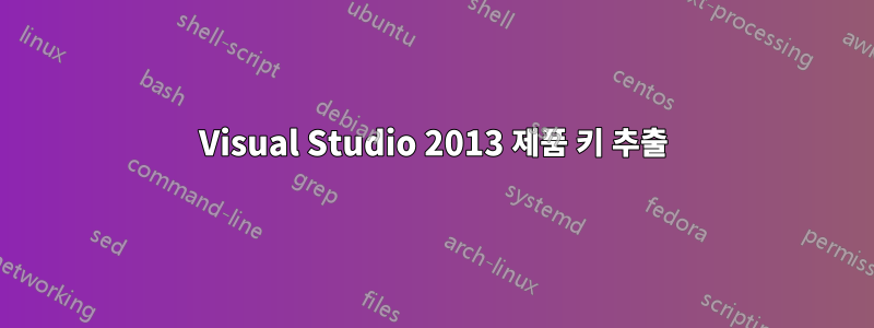 Visual Studio 2013 제품 키 추출