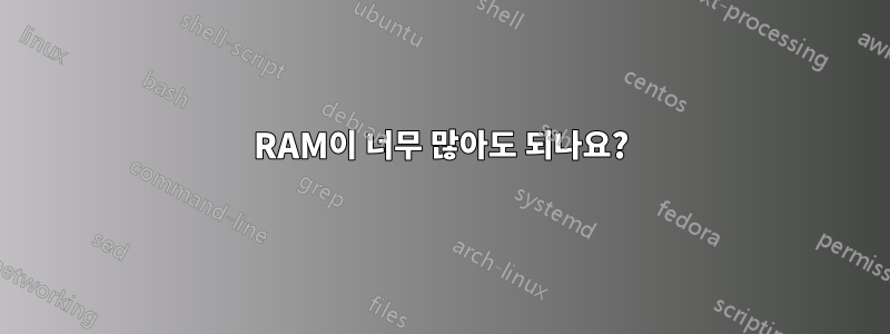 RAM이 너무 많아도 되나요?