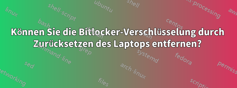 Können Sie die Bitlocker-Verschlüsselung durch Zurücksetzen des Laptops entfernen?