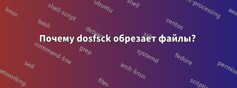 Почему dosfsck обрезает файлы?