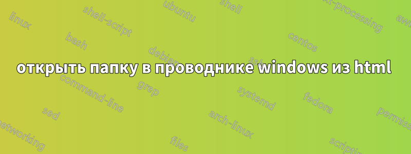 открыть папку в проводнике windows из html