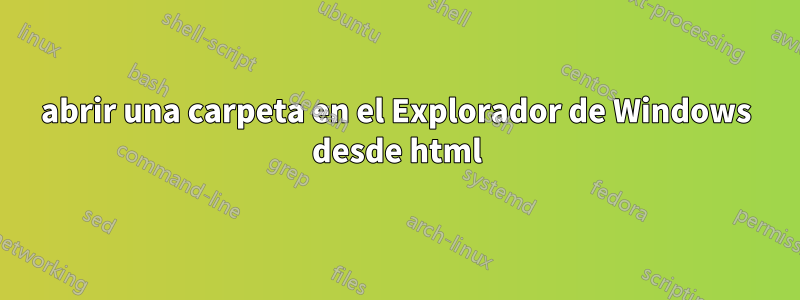 abrir una carpeta en el Explorador de Windows desde html