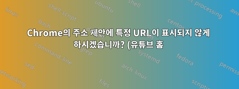 Chrome의 주소 제안에 특정 URL이 표시되지 않게 하시겠습니까? (유튜브 홈)