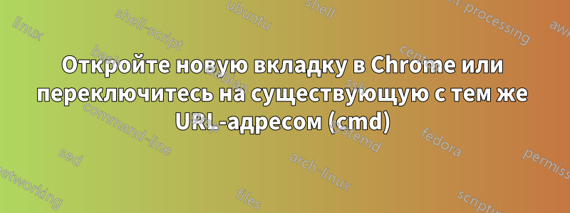 Откройте новую вкладку в Chrome или переключитесь на существующую с тем же URL-адресом (cmd)