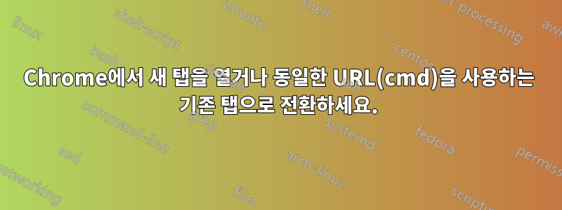 Chrome에서 새 탭을 열거나 동일한 URL(cmd)을 사용하는 기존 탭으로 전환하세요.