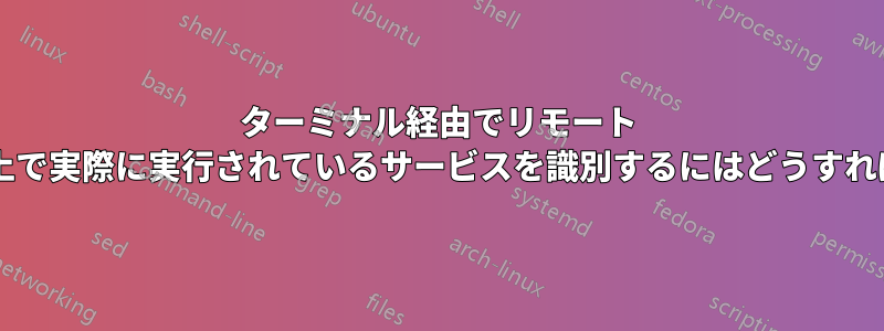 ターミナル経由でリモート サーバーのポート上で実際に実行されているサービスを識別するにはどうすればよいでしょうか?