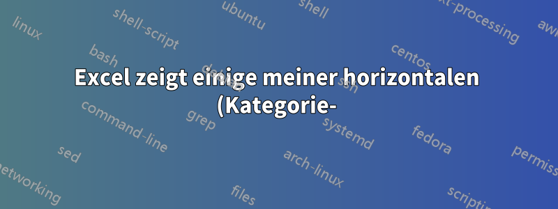 Excel zeigt einige meiner horizontalen (Kategorie-)Achsenbeschriftungen nicht an