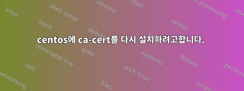 centos에 ca-cert를 다시 설치하려고합니다.