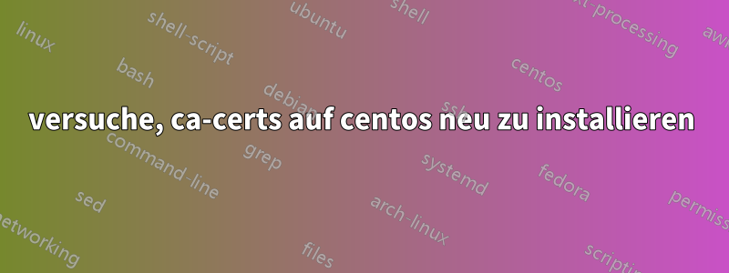 versuche, ca-certs auf centos neu zu installieren