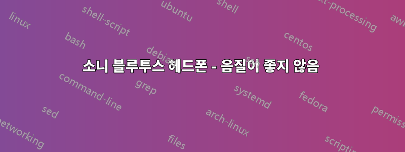 소니 블루투스 헤드폰 - 음질이 좋지 않음
