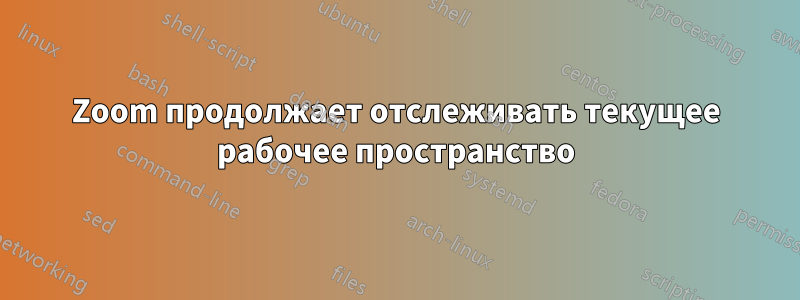 Zoom продолжает отслеживать текущее рабочее пространство
